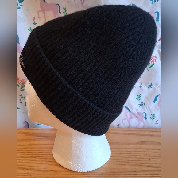 NWOT Rag & Bone Blake Black Ribbed Wool Casual Unisex Preppy Beanie Hat Cap main image 4